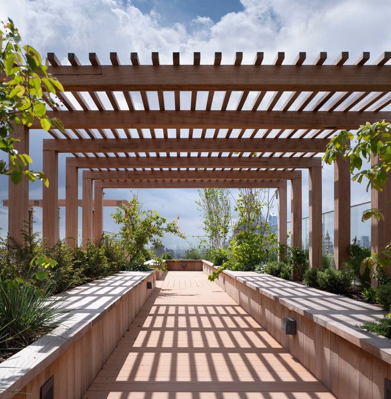 LDN-W Roof terrace wood overhead