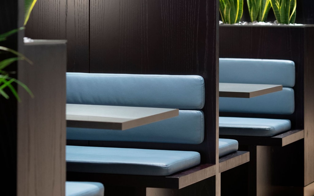 LDN-W Interior Dark wood seating area