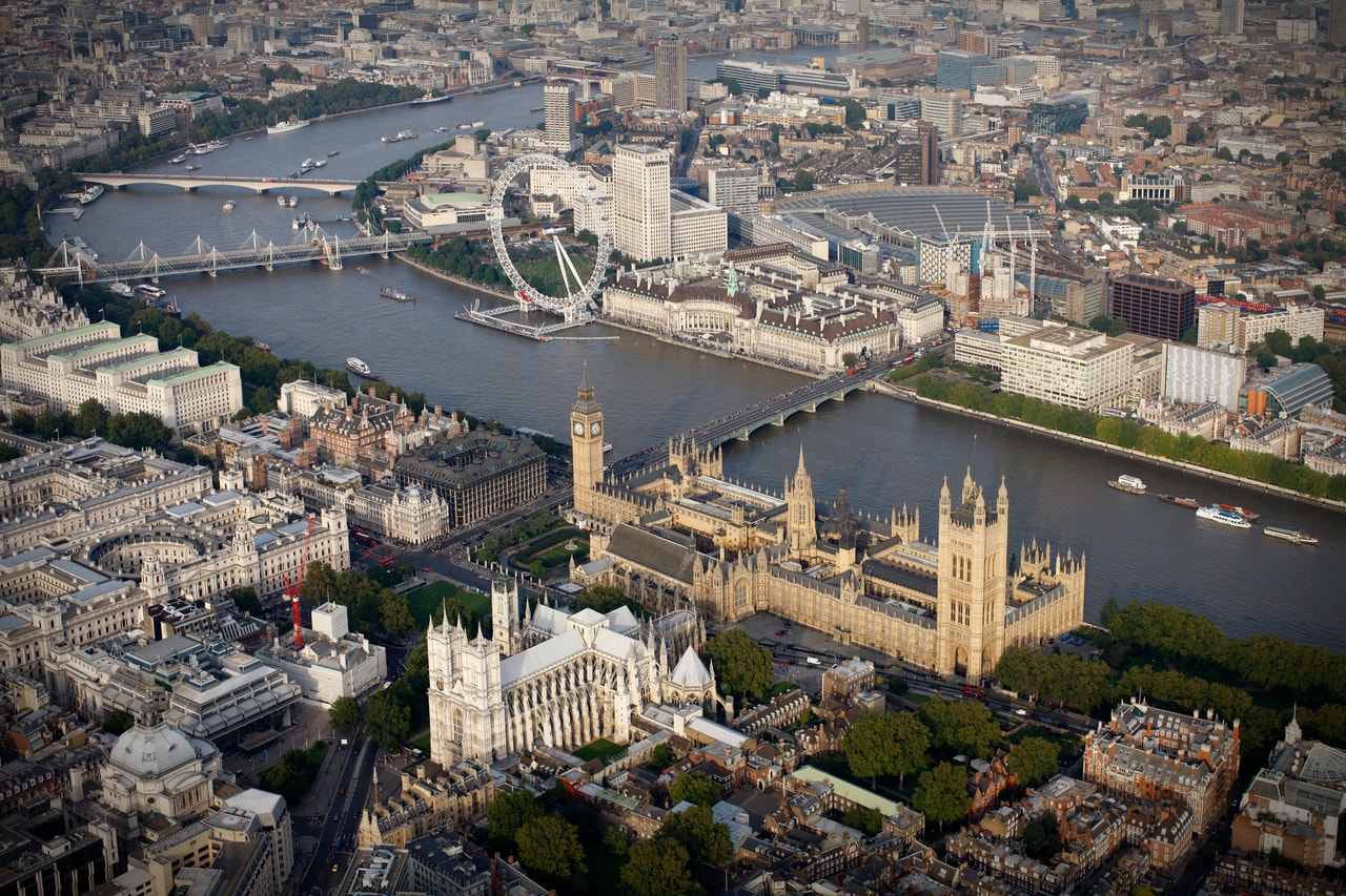 Palace of Westminster Arial from another angle daytime